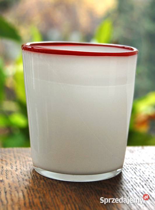 Wazon wazonik szkło warstwowe mleczne białe lata Lublin sprzedam