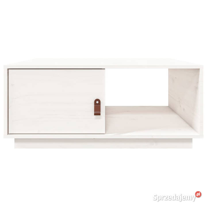Stolik kawowy biały 80x50x355 lite drewno