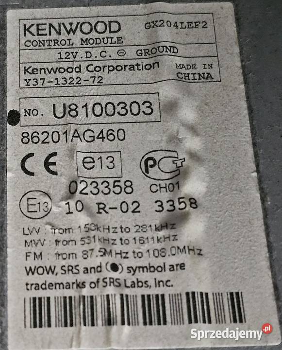 Radio Kenwood Outback Legacy polift osobowe Pabianice
