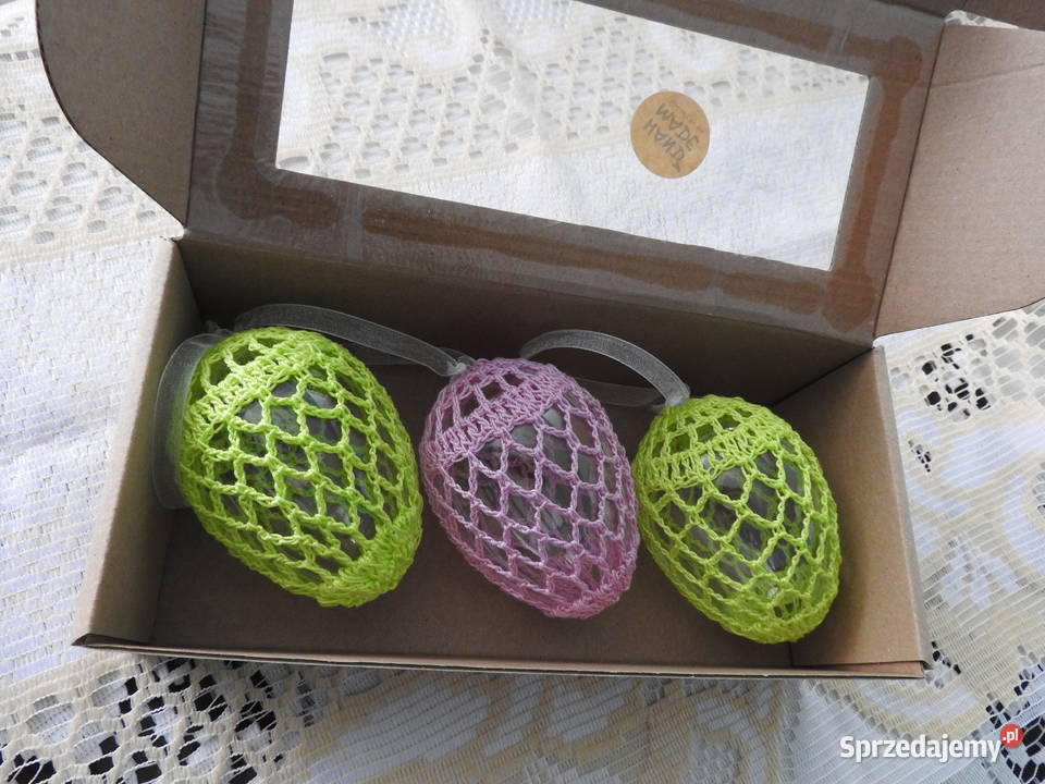 3 jajka dziergane na szydełku 8 Bytom