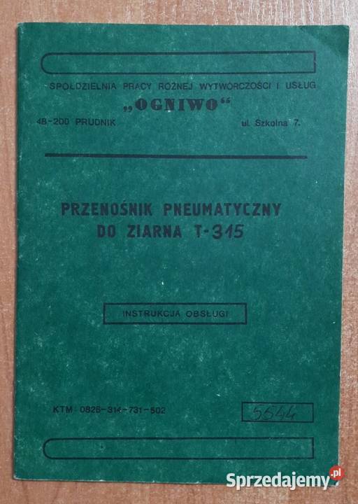 Dmuchawa do zboża OGNIWO T315 przenośnik