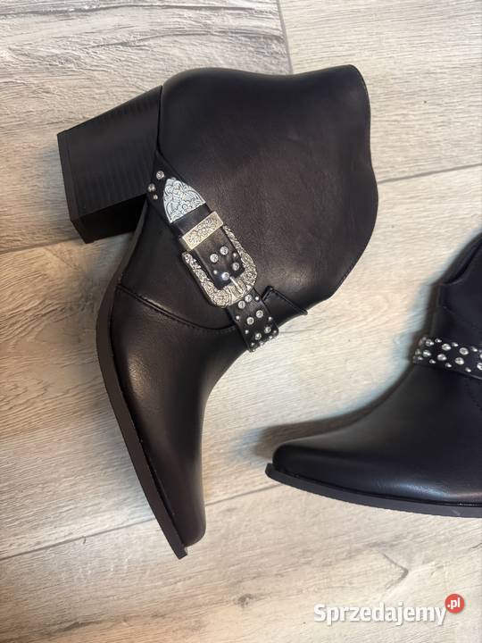 41 Czarne bogato zdobione botki kowbojki Kraków