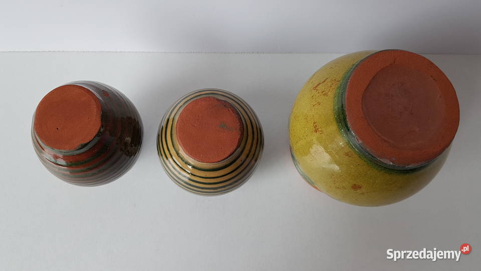 3 x wazonik ceramiczny wazoniki Łysa Góra Dąbrowa Górnicza