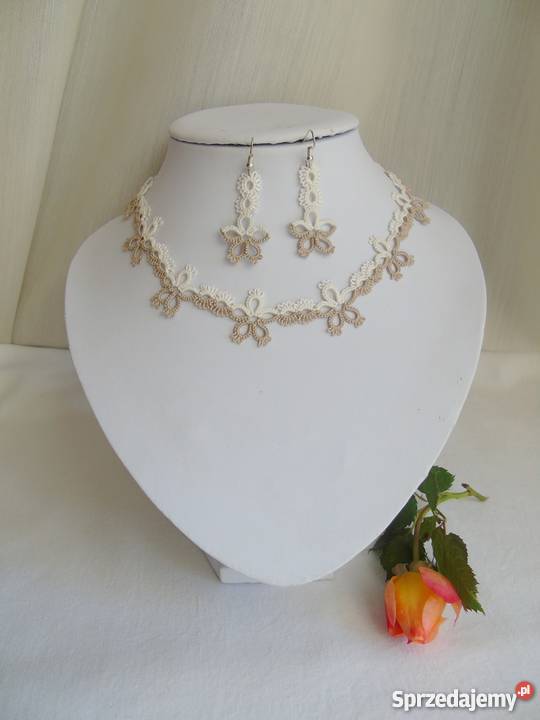 Biżuteria Frywolitkowa Wiśniowa