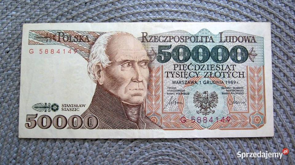 Polska 50000 1989r seria G Staszic Kalisz sprzedam
