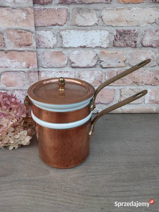 Profesjonalny miedziany garnek do kąpieli wodnej mazowieckie Warszawa