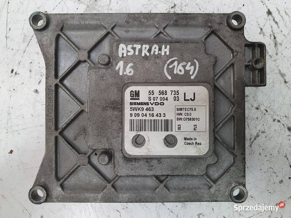 STEROWNIK SILNIKA ECU Opel Astra H Zafira B 16 Chełm