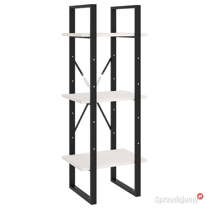 Regał na książki 3 półki biały 40x30x105 drewno mazowieckie sprzedam