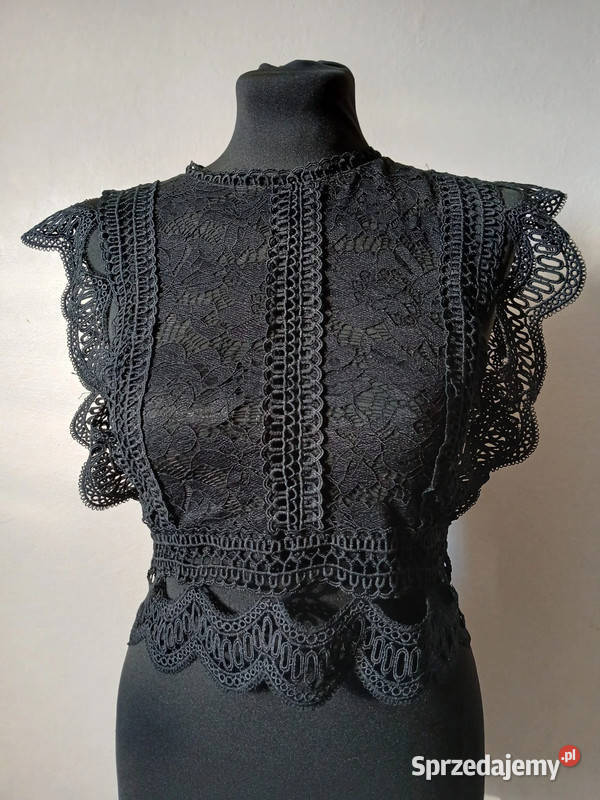 Ażurowy czarny topbluzka damskarozmiar Sxs czarny Kielce