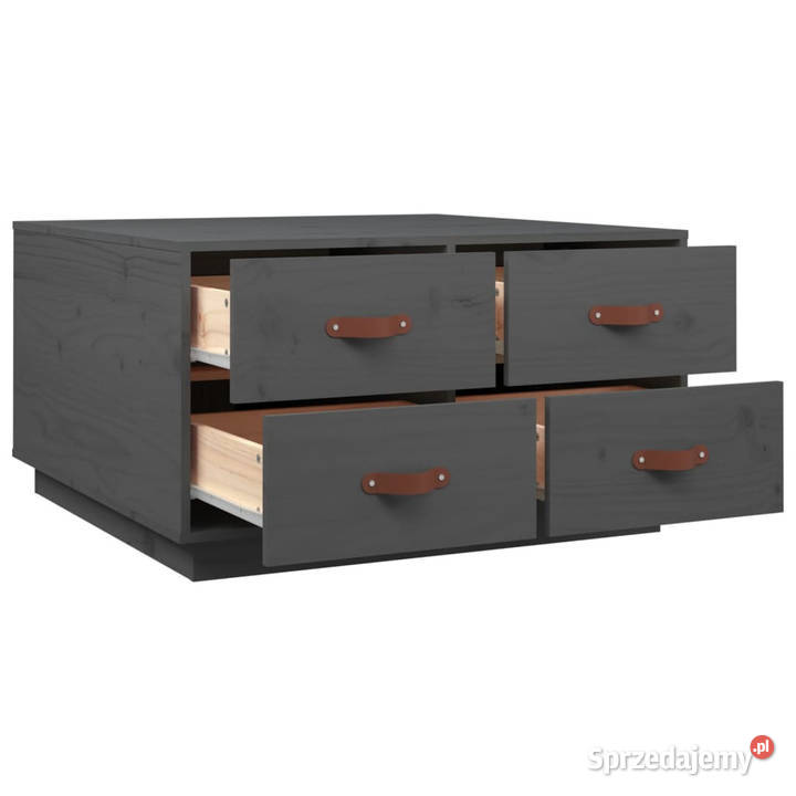 Stolik kawowy szary 80x80x45 lite drewno sosnowe mazowieckie