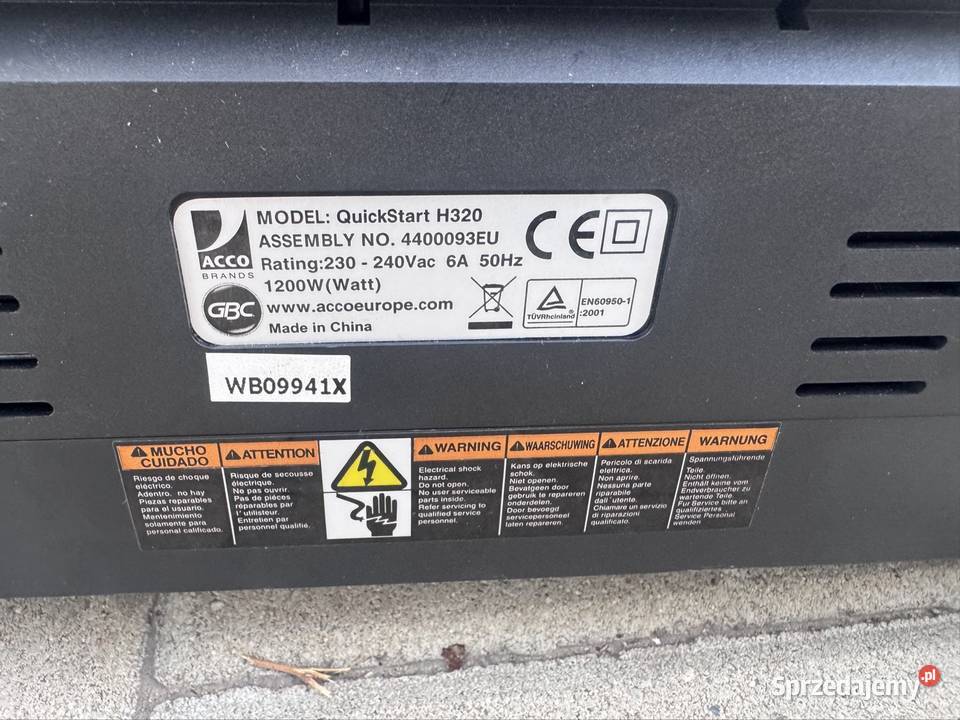 laminator GBC QuickStart H320 kujawsko-pomorskie Inowrocław sprzedam