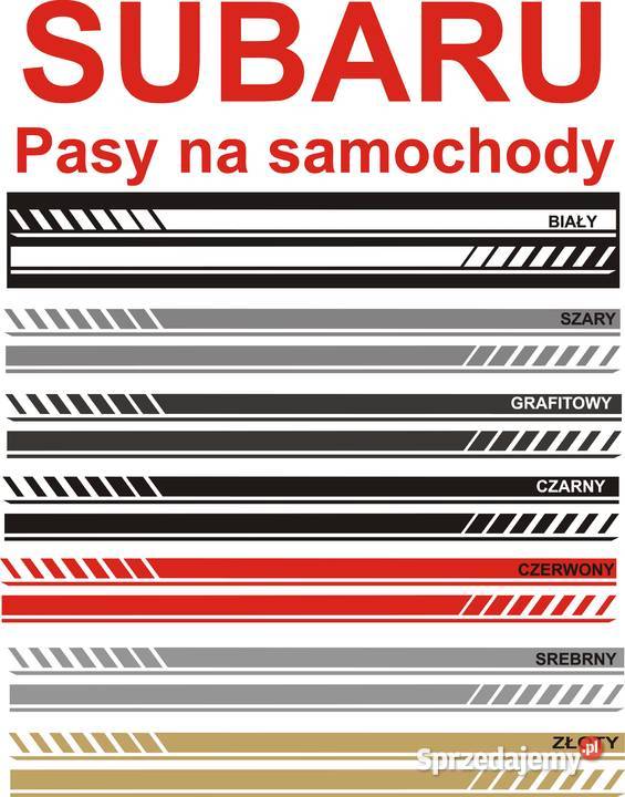 Naklejki Pasy Boczne na każdy Samochód SUBARU Kraków