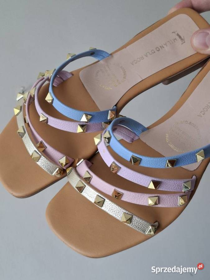 Pastelowe klapki 37 ćwieki lato wiosna Kraków