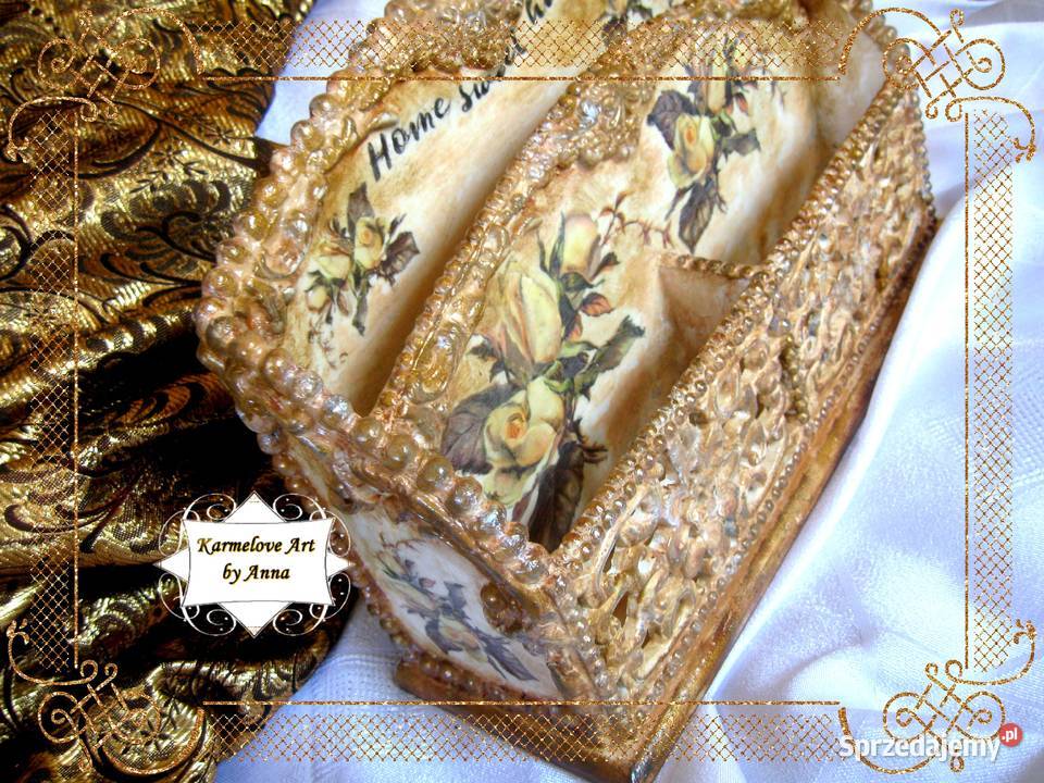 Listownik organizer ażurowy decoupage rękodzieło Warszawa sprzedam