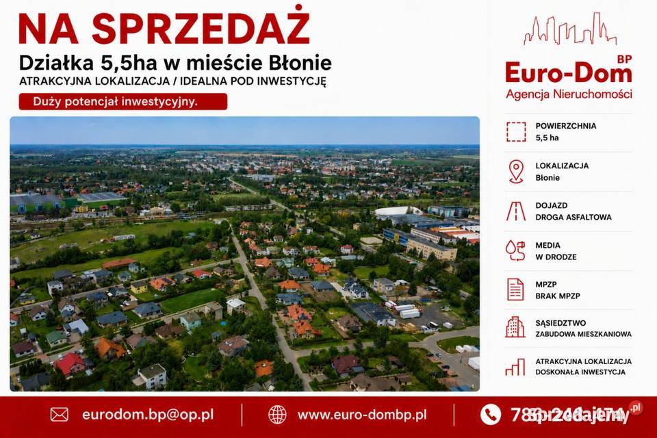 Działka 55ha w Błoniu Nieruchomości Błonie