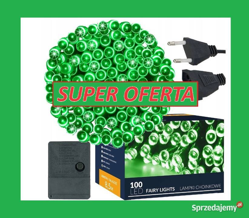 LAMPKI 100LED NA CHOINKĘ ZEWWEW ZIELONE 85M zielony