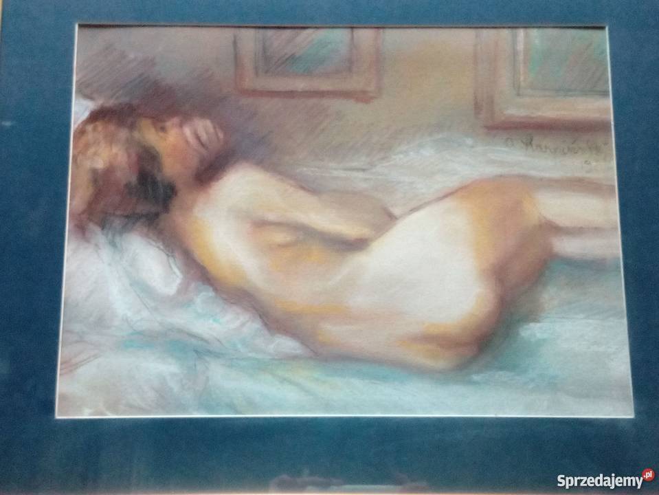 Pastel na papierze Alfons Karpiński Sygnowany Opole