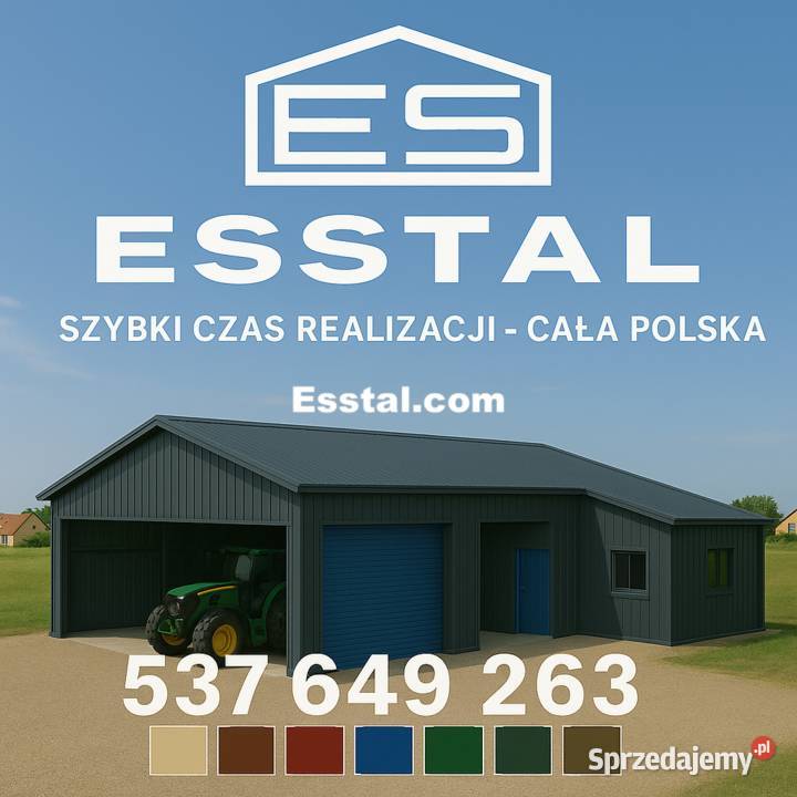 Garaż Blaszany Dwukolorowy Hala Magazynowa Sprzedaż mazowieckie Sokołów Podlaski sprzedam