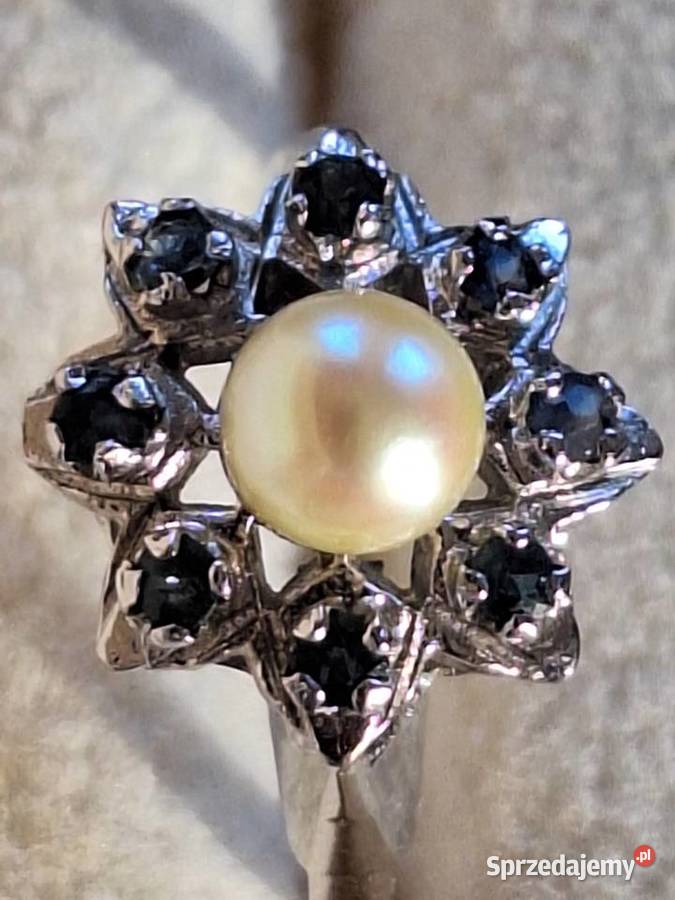 Pierścionek srebrny z perłą p835 elegancki Gdańsk