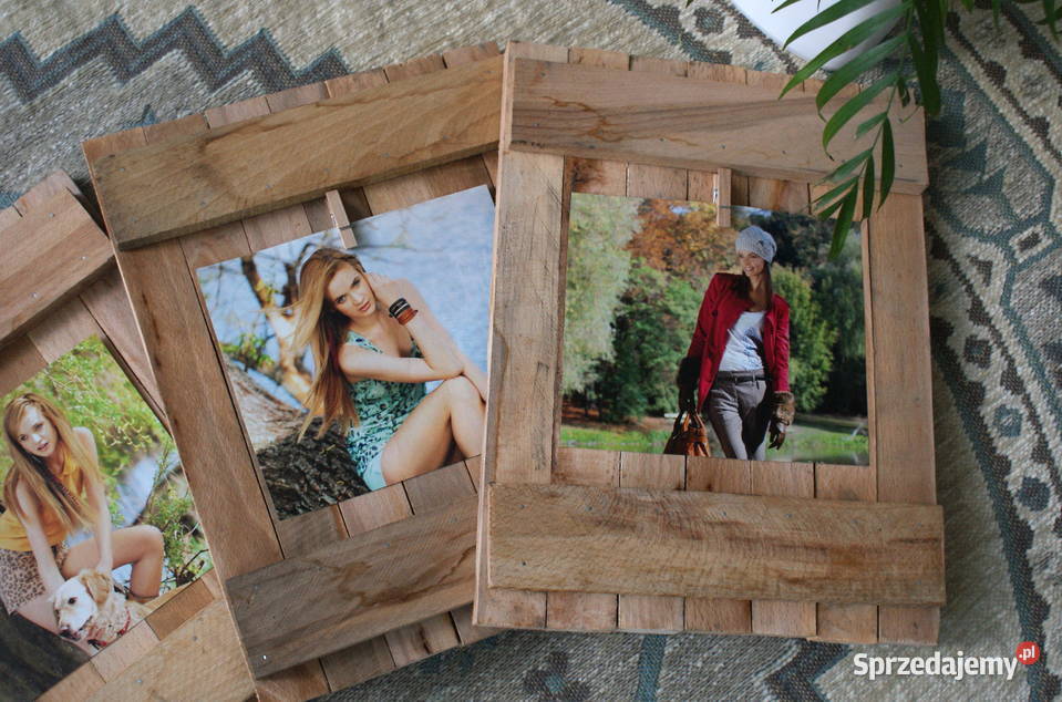 3x ramka drewniana na zdjecie obraz tryptyk Krosno