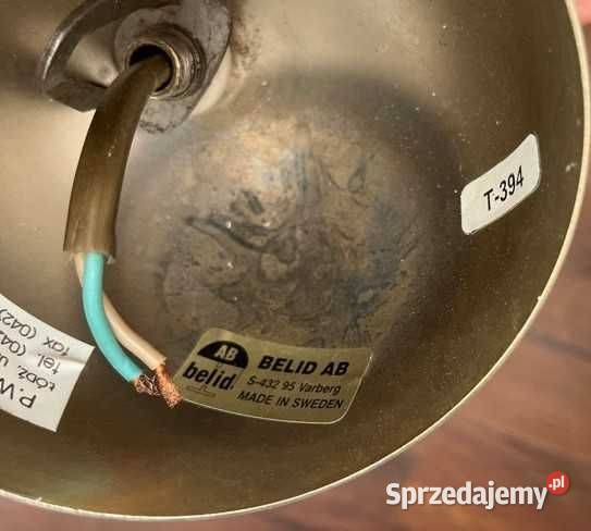 Szwedzka retro lampa sufitowa wisząca Belid Kraków
