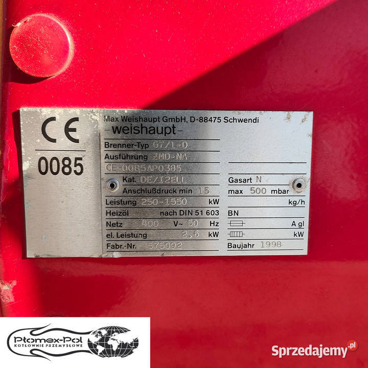 OKAZJA Używany Palnik Gazowy Weishaupt G71D Radomsko