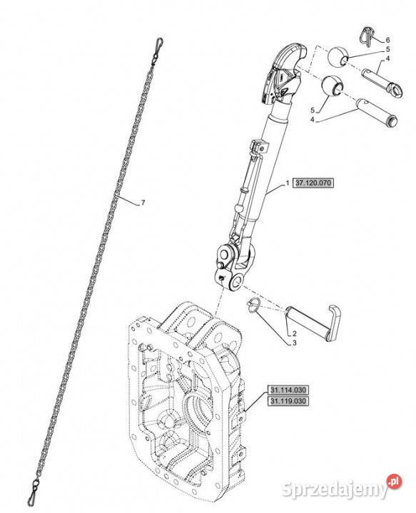 Holland T6090 T6070 Cięgło górne 87707447 Jastrzębniki
