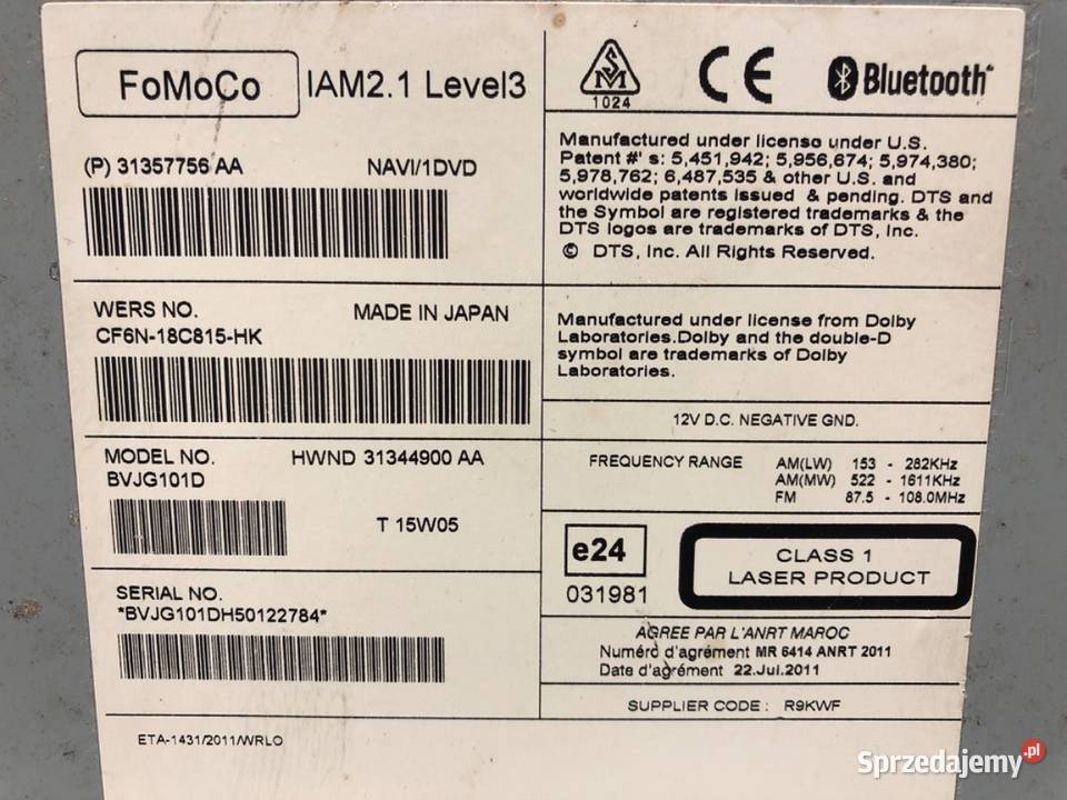 RADIO JAGUAR XJ 31357756AA ODTWARZACZ MULTIMEDIA