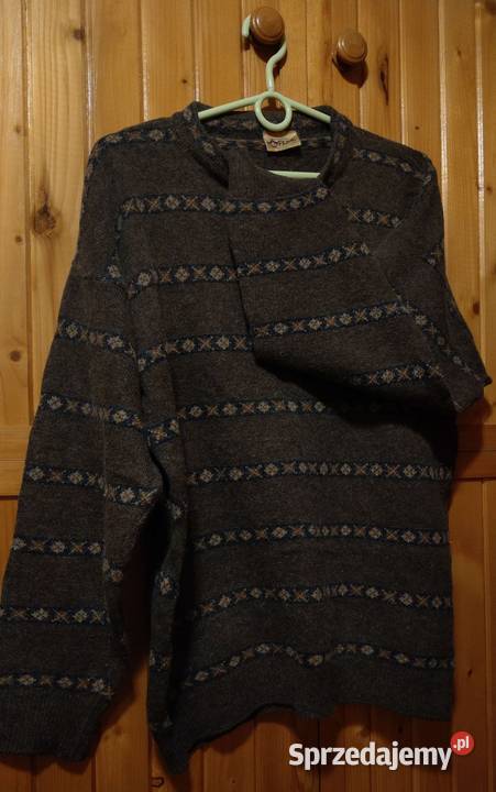Brązowy sweter z geometrycznym wzorem Fiume Warszawa