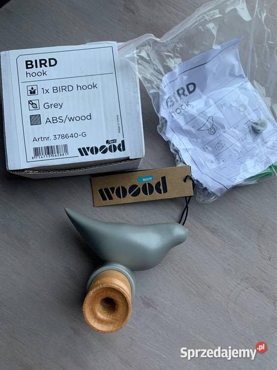 Wieszaczek Wood BIRD szary nowy Pozostałe sprzedam