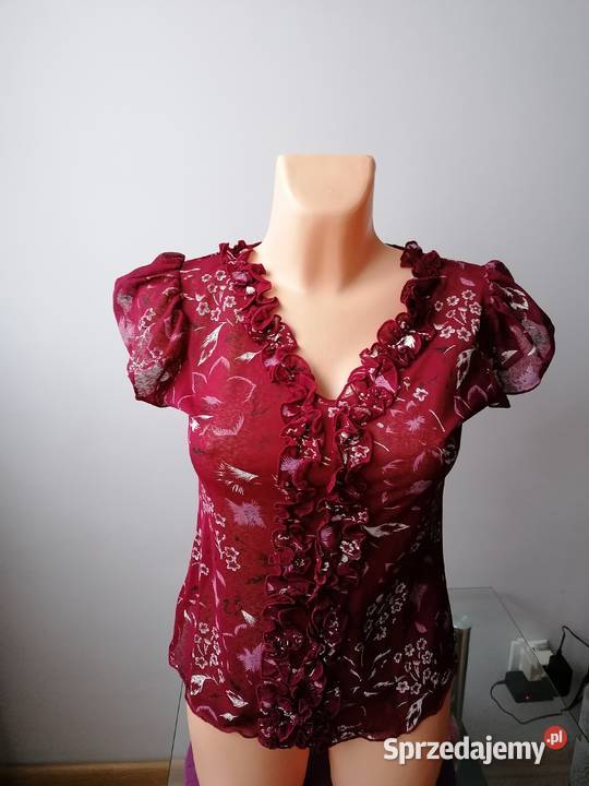 NOWA WIŚNIOWA BLUZKA Z SIATECZKI RXL łódzkie Łódź