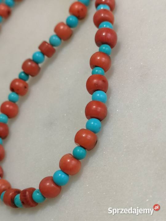 naszyjnik choker koral turkus srebrne Naszyjniki Toruń