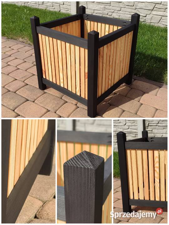Kwietnik planter box drewniany kwadrat kujawsko-pomorskie