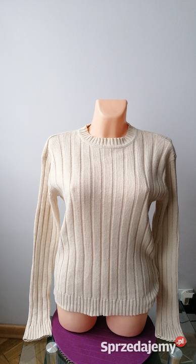 DAMSKI BEŻOWY SWETER RESERVED RUK 40 EUR L Wkładane przez głowę  Łódź