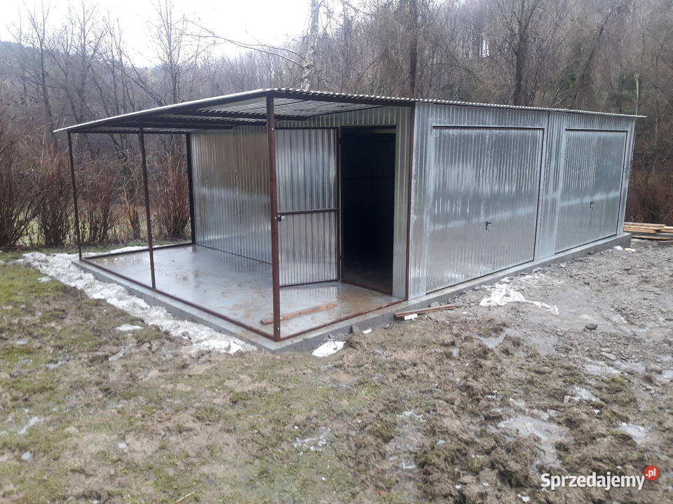 Garaż Blaszany Ocynkowany z zadaszeniem mazowieckie Grodzisk Mazowiecki