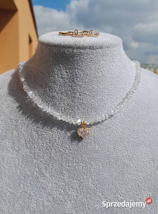 Naszyjnik komplet z austriackim kryształem sprzedam