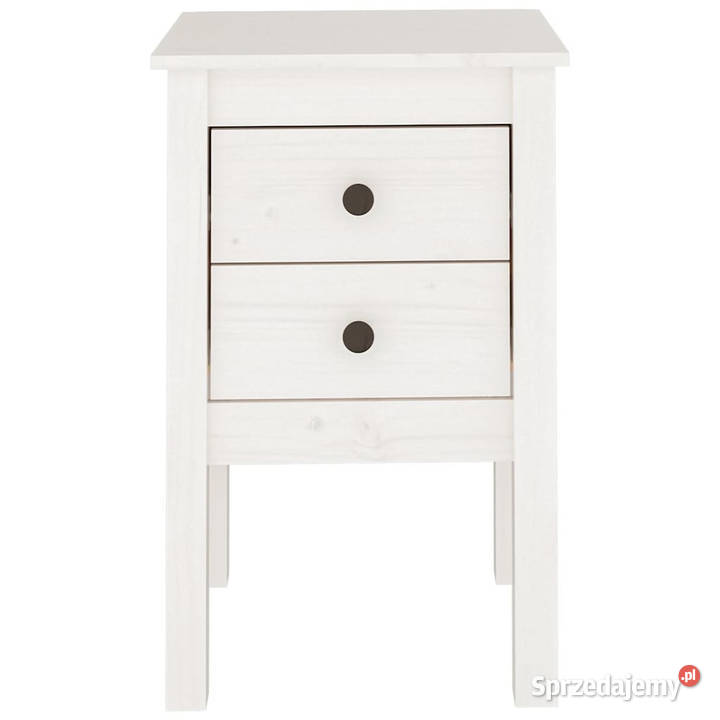 Szafki nocne 2 biały 40x35x615 lite drewno