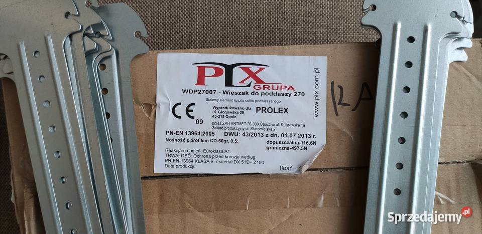 Wieszaki haki do profili CD60 do poddaszy Tuchola