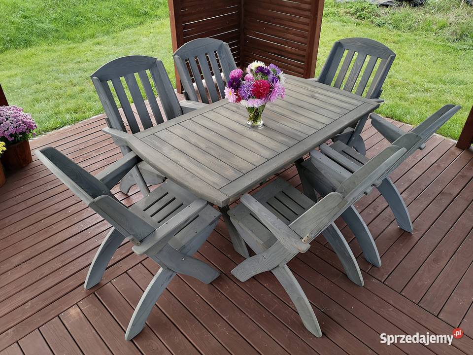 Komplet meble ogrodowe drewniane tarasowe Typ X śląskie Kalety sprzedam