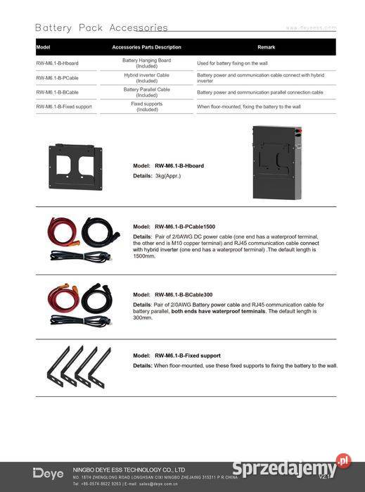 Magazyn energii LiFePO4 LV DEYE RW 614 kWh 4499 sprzedam