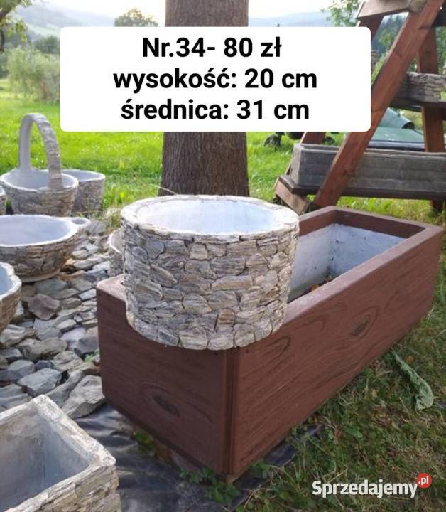 34 Mała donica z kamienia naturalnego rękodzieło Długołęka-Świerkla