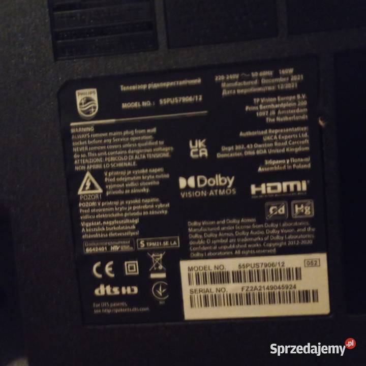 Uszkodzony Telewizor Philips 55 LED Sławków