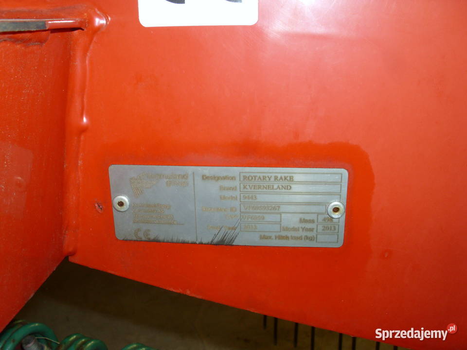 Zgrabiarka Kverneland 9443 Zgrabiarki i przetrząsacze Przechlewo