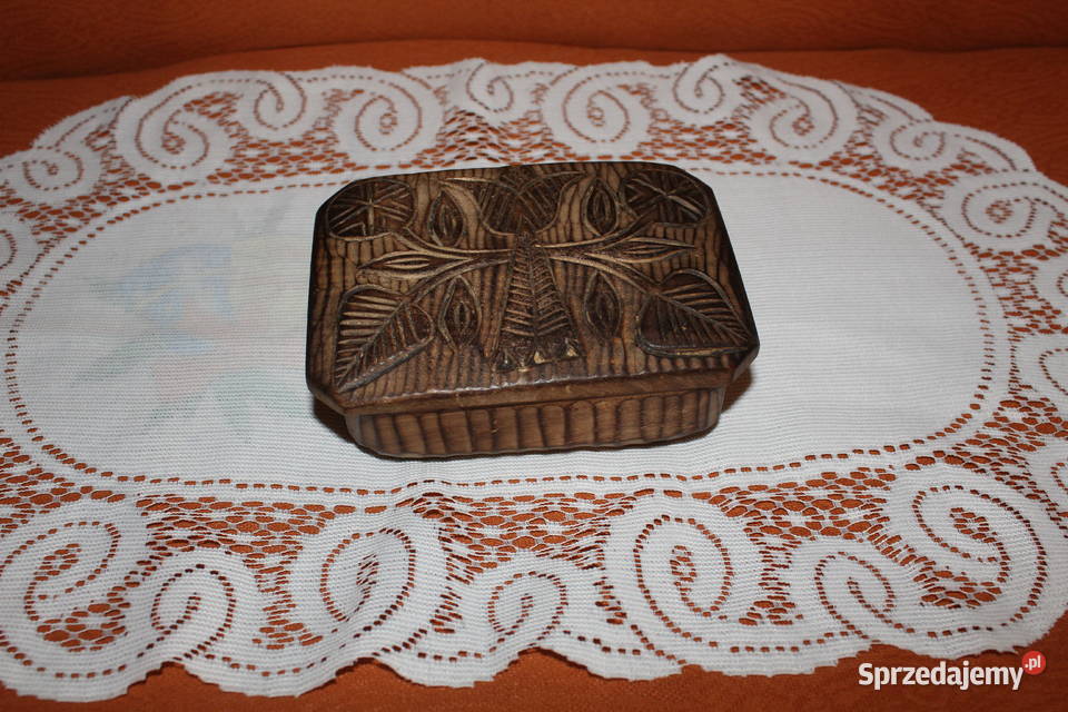 Drewniane pudełko Cepelia PRL Chorzów