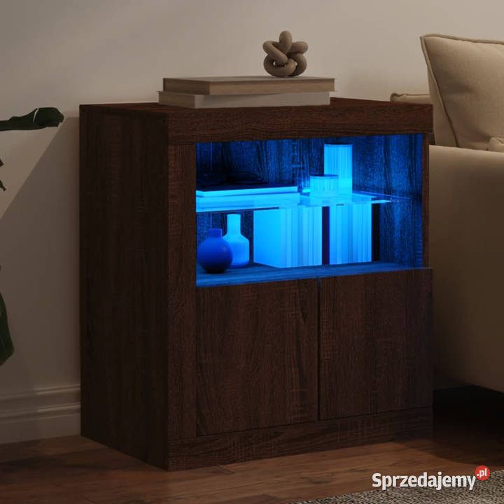 Szafka z oświetleniem LED brązowy dąb 605x37x67 Warszawa