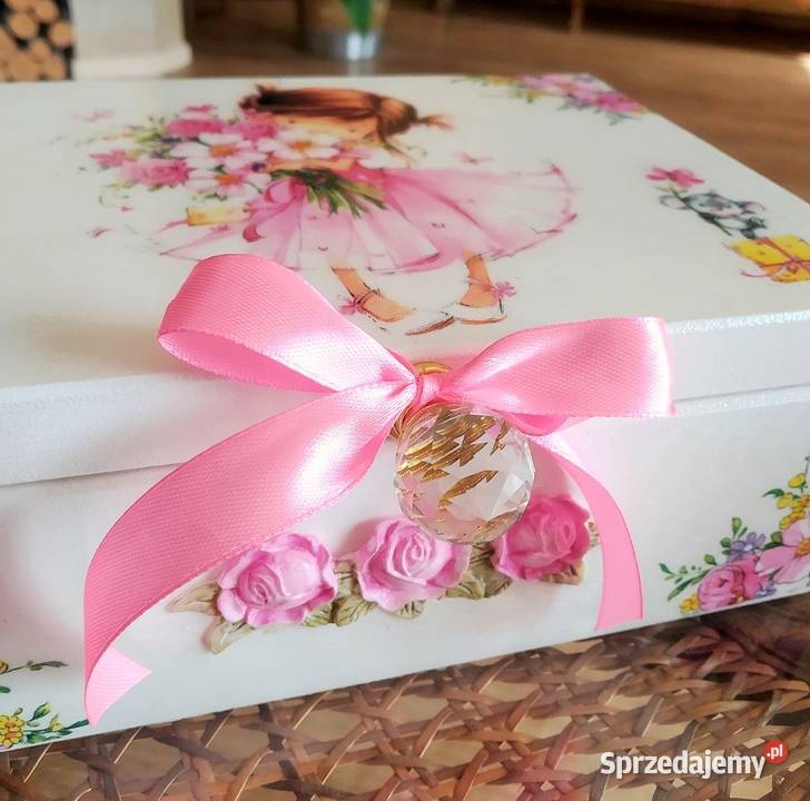 Skrzynka pudełko DZIEWCZYNKA decoupage 22x16 Szpetal Górny sprzedam