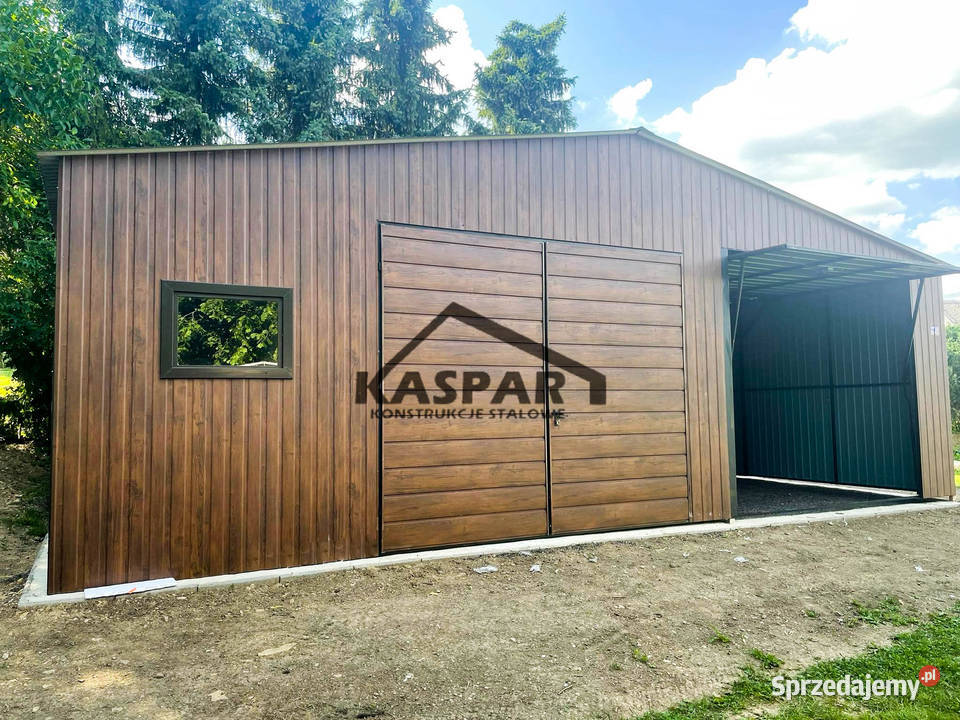 Garaż blaszany 9x6 2x Brama okno drewnopodobny blacha Czersk