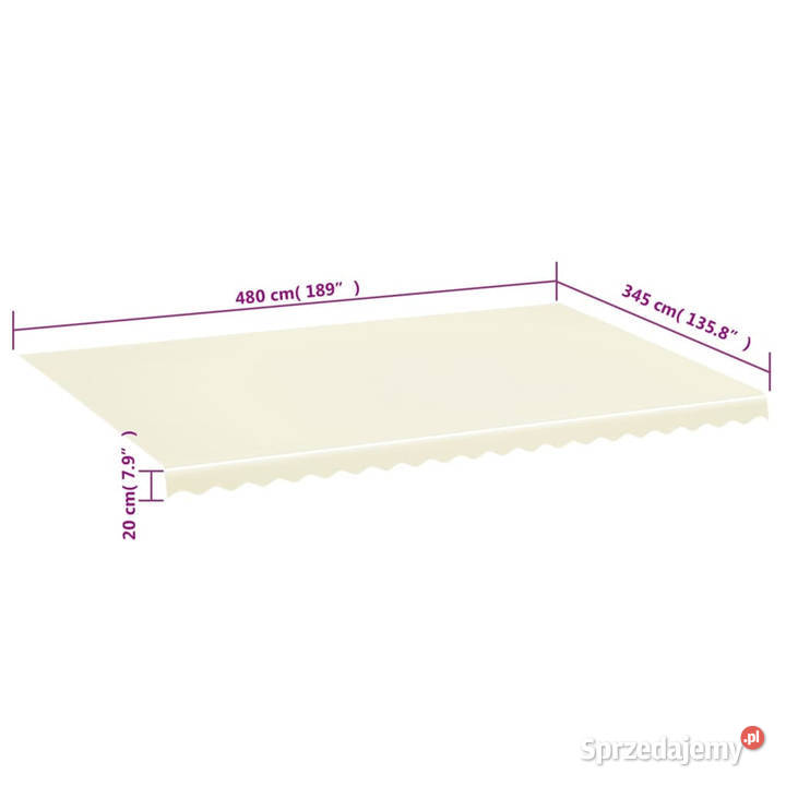Zapasowa tkanina na markizę kremowa 5x35 m Warszawa sprzedam