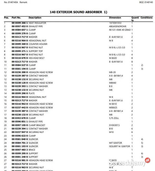 Katalog części Claas XERION 3800 3300 TRAC