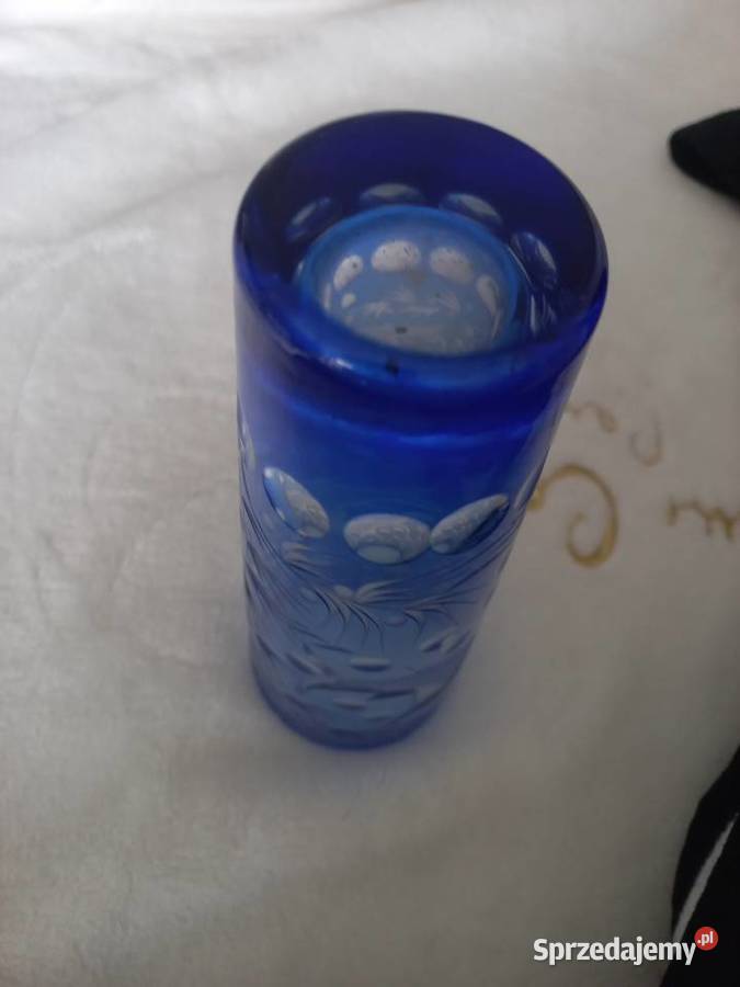 Wazon kryształowy Ryba szkło kobaltowe Toruń